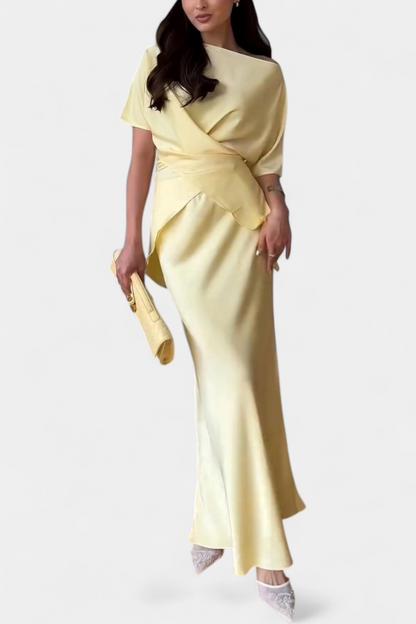 Veleda | Conjunto de Top con Tiras Cruzadas y Falda Fluida