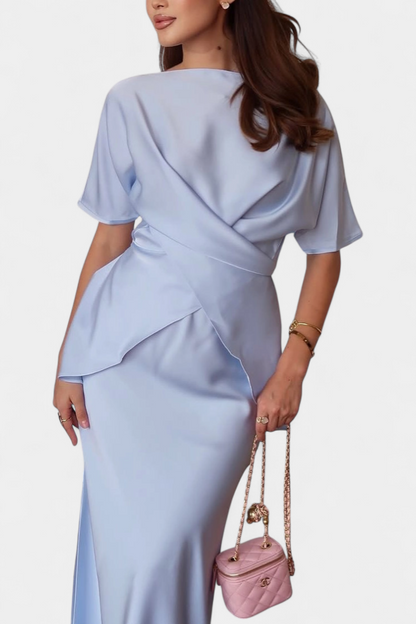 Veleda | Conjunto de Top con Tiras Cruzadas y Falda Fluida