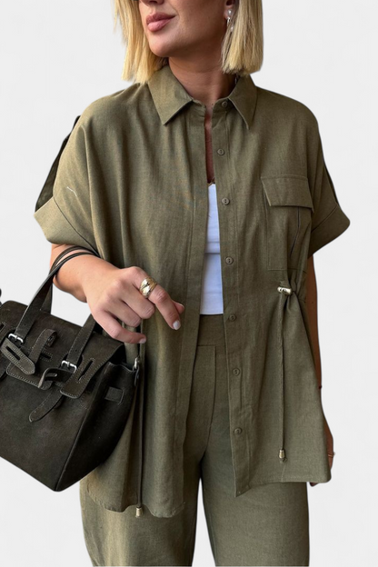 Lani | Conjunto Relaxed de Camisa y Pantalones de Algodón y Lino