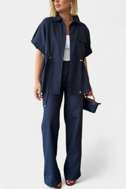 Lani | Conjunto Relaxed de Camisa y Pantalones de Algodón y Lino