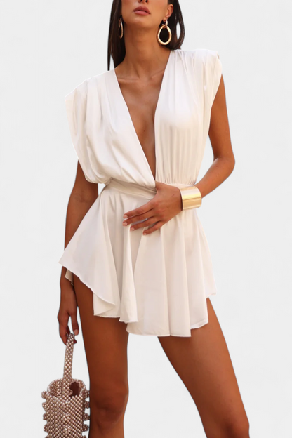 Rosalba | Mono Corto con Escote Profundo y Cintura Definida