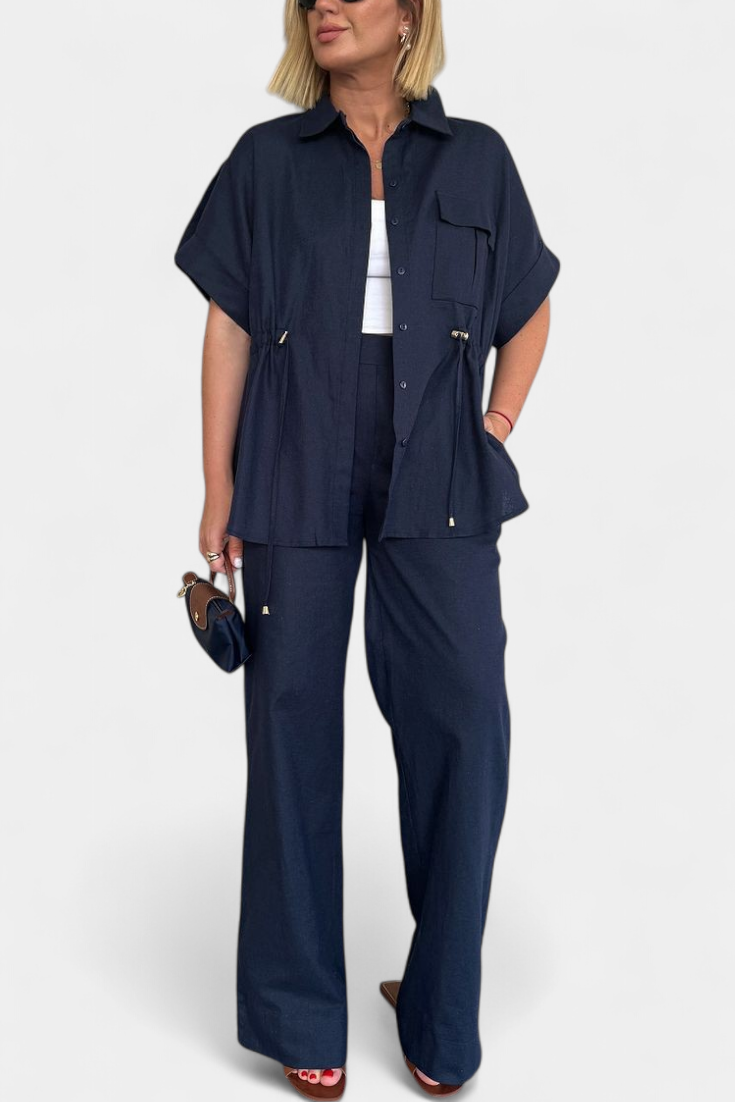 Lani | Conjunto Relaxed de Camisa y Pantalones de Algodón y Lino