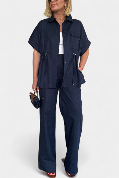 Lani | Conjunto Relaxed de Camisa y Pantalones de Algodón y Lino