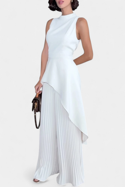 Chrysoula | Conjunto Asimétrico con Pantalón Plisado