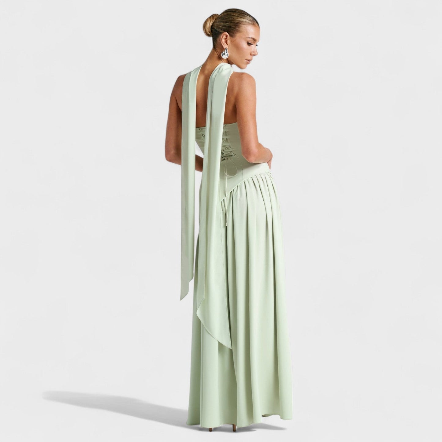 Maliyah | Vestido Corte asimétrico Verde menta