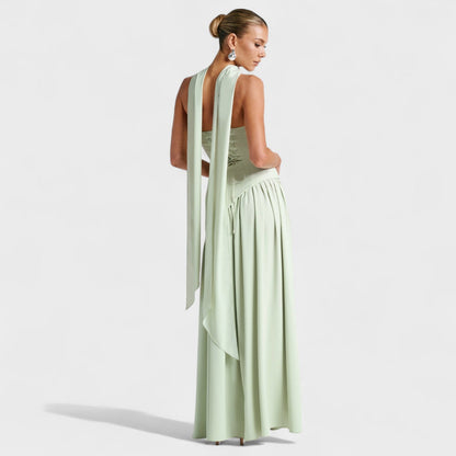 Maliyah | Vestido Corte asimétrico Verde menta