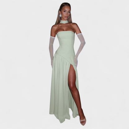 Maliyah | Vestido Corte asimétrico Verde menta