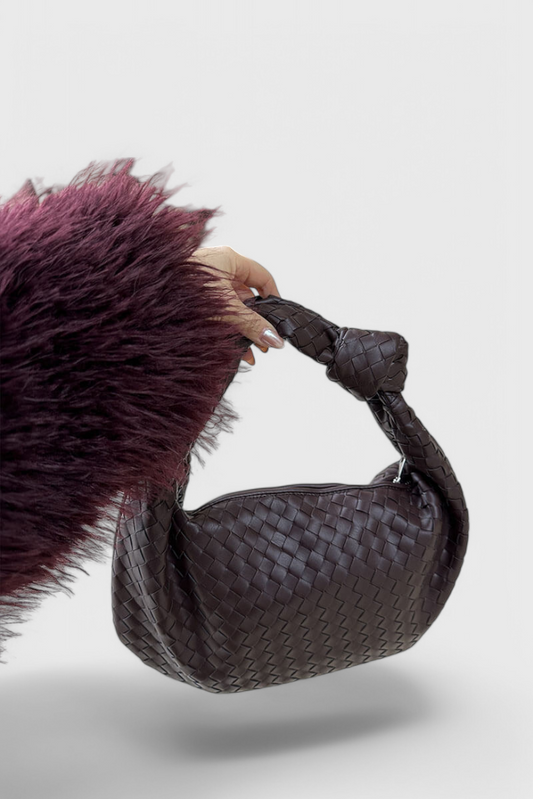 Sage Bolso de Hombro Mediano Tejido