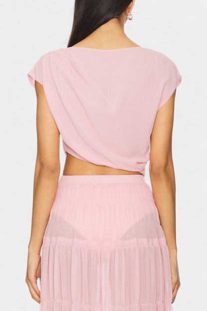 Nalia | Falda de Chifón con Cintura Elástica y Capas