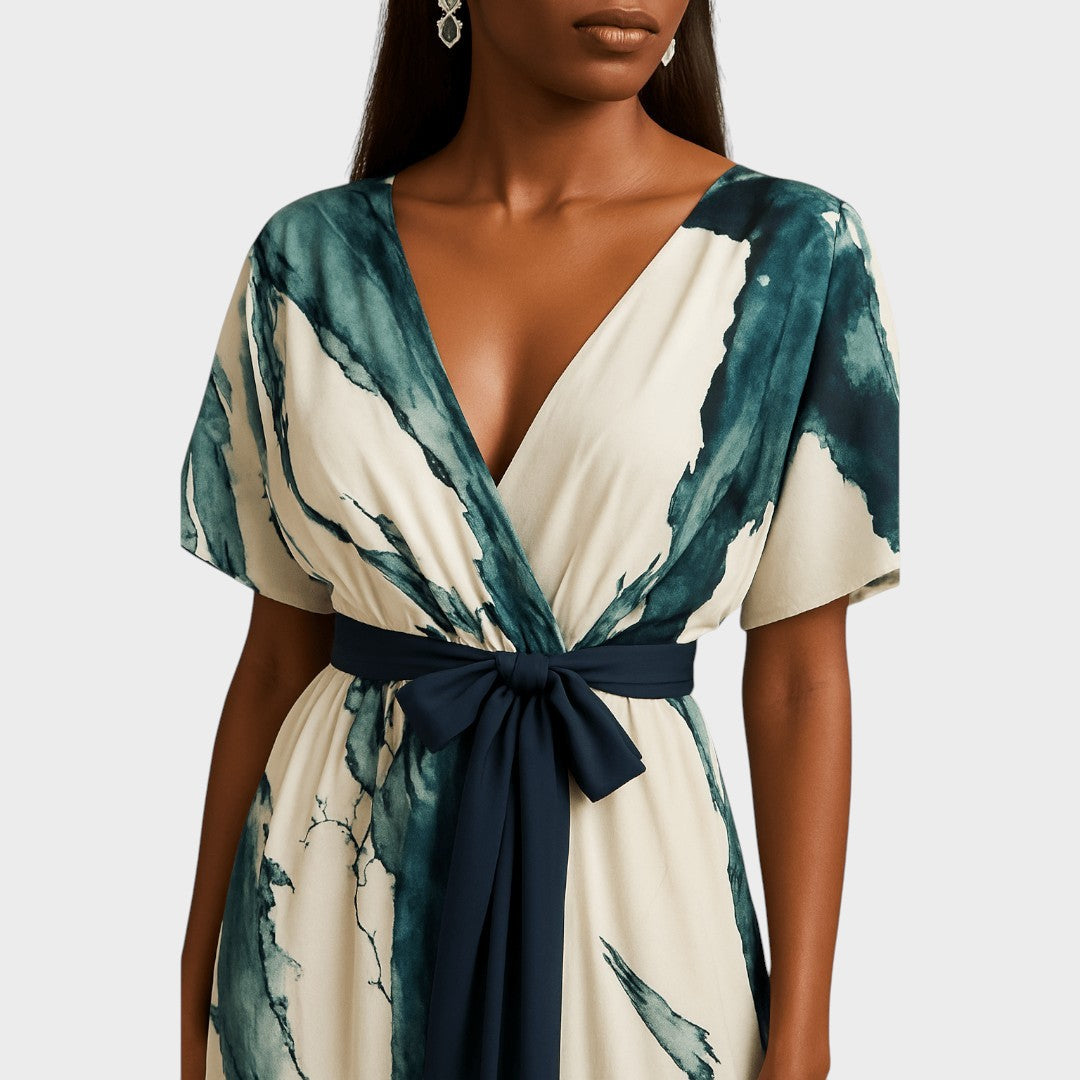 Nayla | Vestido largo con estampado acuarela