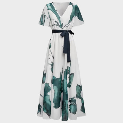 Nayla | Vestido largo con estampado acuarela