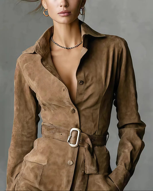 Elisa | Vestido midi de ante