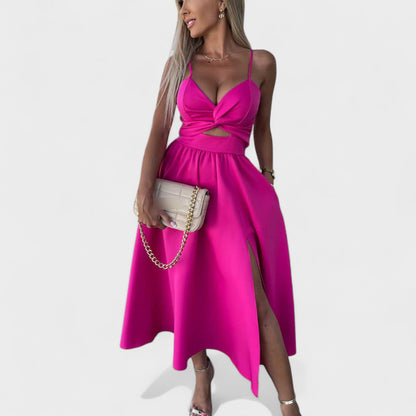 Cielo Divino – Vestido Midi con Abertura Frontal