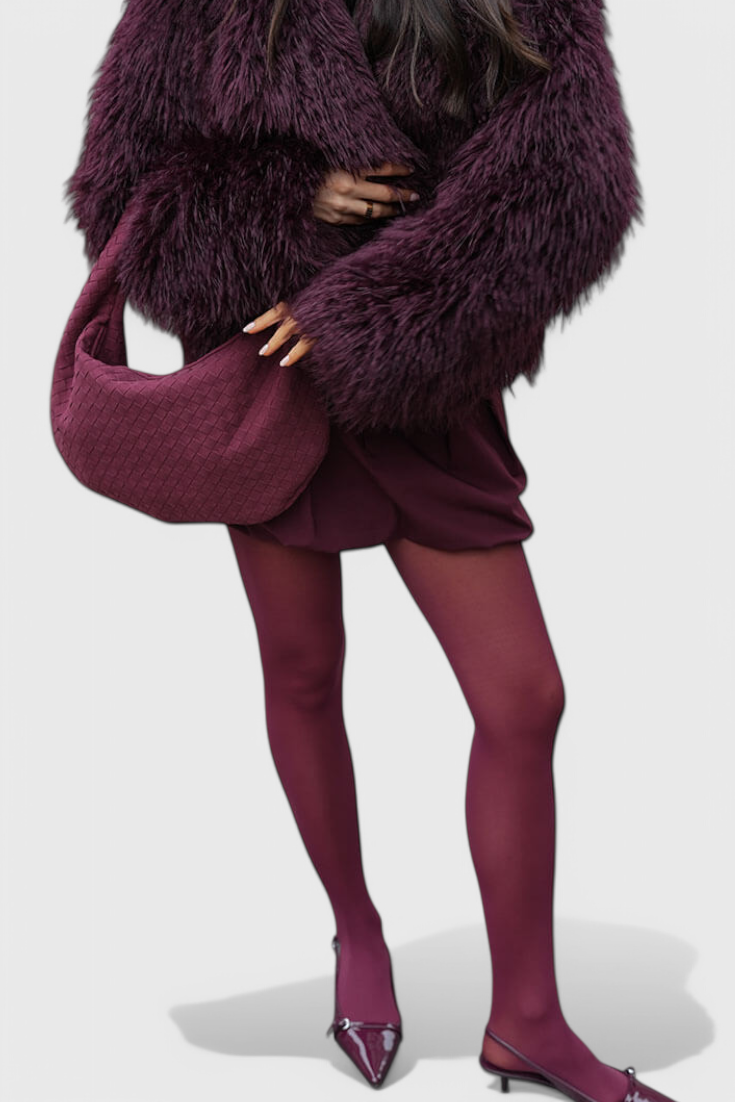 Lila Bolso Mediano Woven con Detalle de Nudo